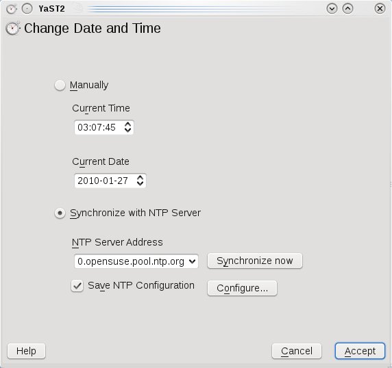 Gambar 2 : Tampilan konfigurasi NTP client