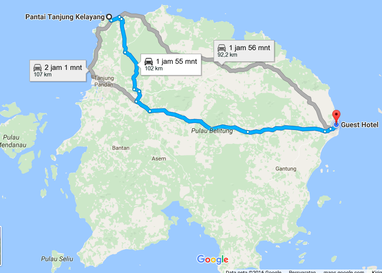 rute perjalanan Belitung