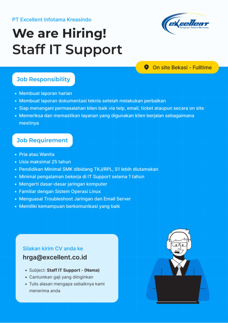 Staff IT Support PT Excellent Infotama Kreasindo